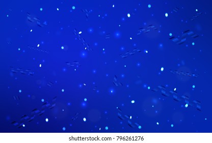 Dark BLUE vector layout with festival confetti. Confetti on blurred abstract background with colorful gradient. The pattern can be used for carnival, festival leaflets.