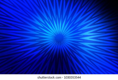Dark BLUE vector layout with flat lines. Shining colored illustration with sharp stripes. Pattern for ads, posters, banners.