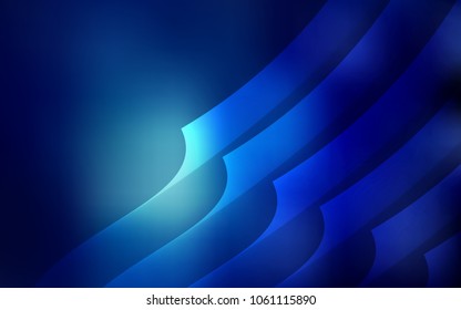 Dark BLUE vector layout with flat lines. Decorative shining illustration with lines on abstract template. Pattern for your busines websites.