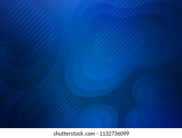 Dark BLUE vector layout with flat lines. Lines on blurred abstract background with gradient. The pattern can be used as ads, poster, banner for commercial.