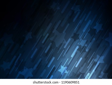 Dark BLUE vector layout with flat lines. Glitter abstract illustration with colored sticks. The template can be used as a background.