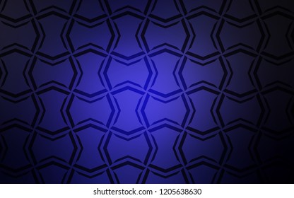 Dark BLUE vector layout with flat lines. Lines on blurred abstract background with gradient. Template for your beautiful backgrounds.