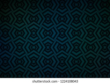 Dark BLUE vector layout with flat lines. Shining colored illustration with narrow lines. Smart design for your business advert.