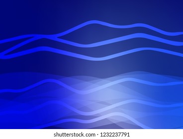 Dark BLUE vector layout with flat lines. Lines on blurred abstract background with gradient. Best design for your ad, poster, banner.