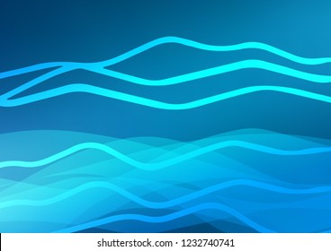 Dark BLUE vector layout with flat lines. Shining colored illustration with narrow lines. The pattern can be used for websites.