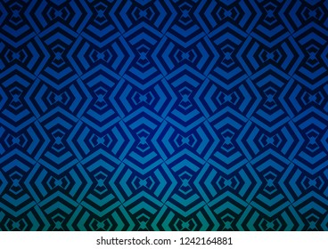 Dark BLUE vector layout with flat lines. Shining colored illustration with narrow lines. Pattern for ads, posters, banners.