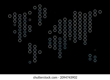 Dark BLUE vector layout with hexagonal shapes. Illustration of abstract hexagons on colorful surface. New design for website's poster, banner.