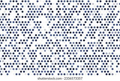 Dark BLUE vector layout with hexagonal shapes. White background with colorful hexagons. Pattern for ads, leaflets.
