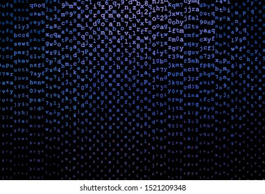 Dark BLUE vector layout with latin alphabet. Shining illustration with ABC symbols on abstract template. Template for lettering, typography.