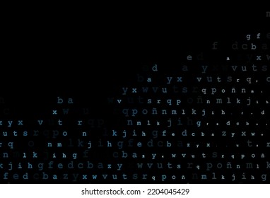 Dark blue vector layout with latin alphabet. Abstract illustration with colored latin alphabet. The pattern can be used for school, grammar websites.