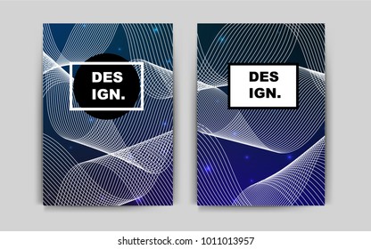 Dark BLUE vector layout for Leaflets. Web interface on abstract background with colorful gradient. Pattern can be used as a template for calendars.