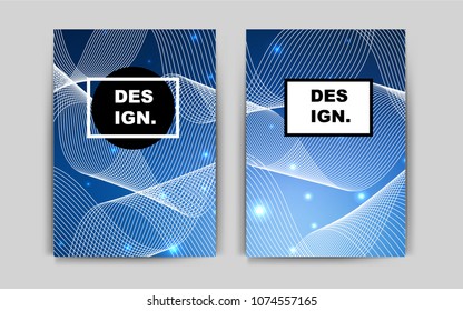 Dark BLUE vector layout for Leaflets. Booklet with textbox on colorful abstract background. Beautiful design for cover of notepads.
