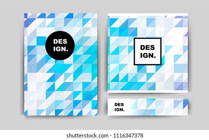 Dark BLUE vector layout for Leaflets. Beautiful colored sample in A4 size. The pattern can be used for any ad, booklets.