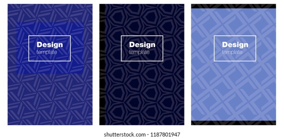 Dark BLUE vector layout for Leaflets. Beautiful colorful sample in abstract style. Pattern for business books, journals.