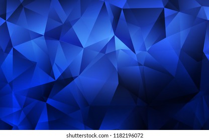 Dark BLUE vector layout with lines, triangles. Modern abstract illustration with colorful triangles. The template can be used as a background.