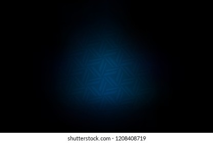 Dark BLUE vector layout with lines, triangles. Glitter abstract illustration with triangular shapes. The template can be used as a background.