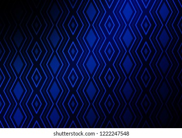Dark BLUE vector layout with lines, rhombuses. Modern geometric abstract illustration with lines, squares. Pattern for websites, landing pages.