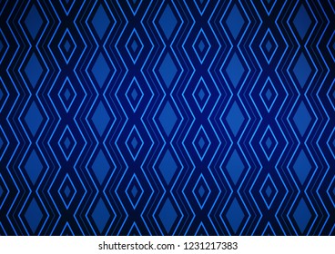 Dark BLUE vector layout with lines, rectangle. Colorful lines, squares on abstract background with gradient. Pattern for ads, posters, banners.