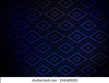 Dark BLUE vector layout with lines, rectangle. Colorful illustration with lines, cubes on abstract template. Pattern for business booklets, leaflets.