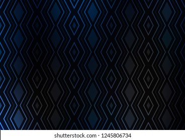 Dark BLUE vector layout with lines, rectangle. Colorful decorative design in simple style with lines, rhombuses. Smart design for your business advert.