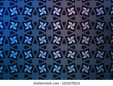 Dark BLUE vector layout with lines, rectangles. Abstract illustration with colorful lines, cubes. Modern template for your landing page.
