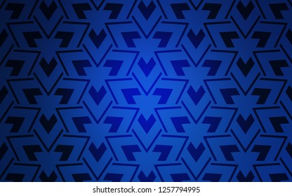 Dark BLUE vector layout with lines, triangles. Illustration with set of colorful triangles, lines. Modern template for landing page.