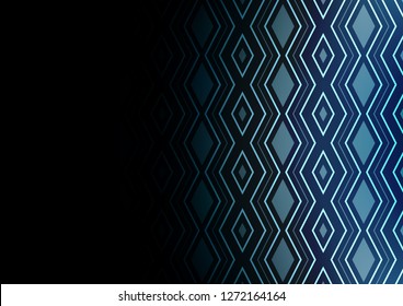 Dark BLUE vector layout with lines, rectangle. Colorful decorative design in simple style with lines, rhombuses. Pattern for ads, posters, banners.