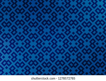 Dark BLUE vector layout with lines, rectangles. Glitter abstract illustration with rectangular shapes. Smart design for your business advert.