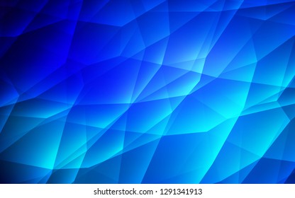 Dark BLUE vector layout with lines, triangles. Glitter abstract illustration with triangular shapes. Template for wallpapers.