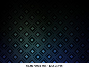 Dark BLUE vector layout with lines, rectangle. Colorful illustration with lines, cubes on abstract template. Pattern for websites, landing pages.