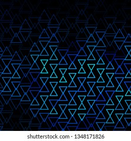 Dark BLUE vector layout with lines, triangles. Smart design in abstract style with gradient triangles. Best design for posters, banners.
