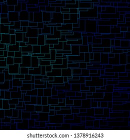 Dark BLUE vector layout with lines, rectangles. Illustration with a set of gradient rectangles. Best design for your ad, poster, banner.