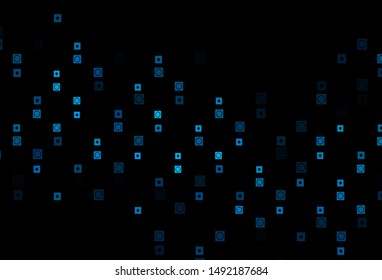 Dark BLUE vector layout with lines, circles. Modern abstract illustration with colorful circles, rectangles. Best design for your ad, poster, banner.