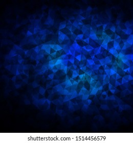Dark BLUE vector layout with lines, triangles. Beautiful illustration with triangles in nature style. Pattern for websites.