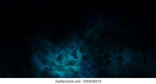 Dark BLUE vector layout with lines, triangles. Decorative design in abstract style with triangles. Pattern for commercials.