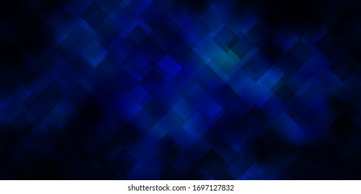 Diseño vectorial AZUL oscuro con líneas, rectángulos. Ilustración colorida con rectángulos y cuadrados degradados. Patrón para anuncios, anuncios.