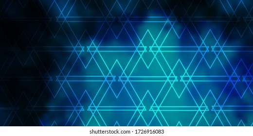 Dark BLUE vector layout with lines, triangles. Modern abstract illustration with colorful triangles. Pattern for websites.