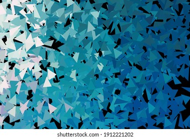 Dark BLUE vector layout with lines, triangles. Decorative design in abstract style with triangles. Simple design for your web site.