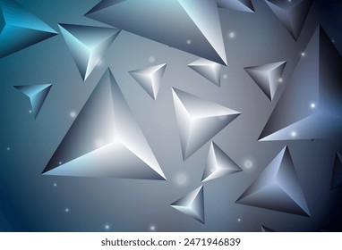 Dark BLUE vector layout with lines, triangles. Modern abstract illustration with colorful triangles. Background for a cell phone.