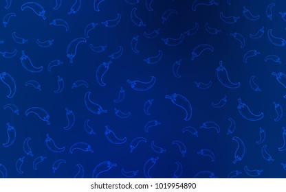 Dark BLUE vector layout with pepers. Glitter abstract sketch with hot pepers. Pattern for ads of breakfast, lunch, dinner.