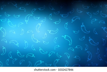 Dark BLUE vector layout with peppers. Decorative shining illustration with peppers on abstract template. Pattern for ad, booklets, leaflets of restaurants.