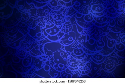 Dark BLUE vector layout with restaurant food. Decorative shining illustration with food on abstract template. Template for meal cooking in kitchen.