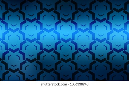 Dark BLUE vector layout with wry lines. A shining illustration, which consists of curved lines. A new texture for your  ad, booklets, leaflets.