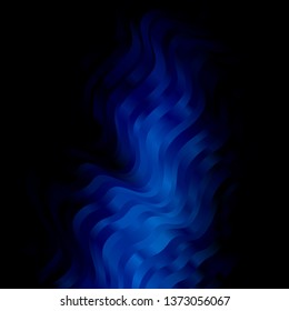 Dark BLUE vector layout with wry lines. Colorful abstract illustration with gradient curves. Pattern for ads, commercials.