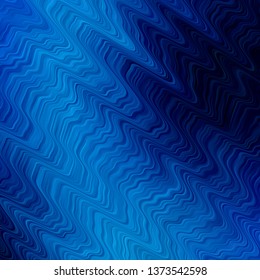 Dark BLUE vector layout with wry lines. Bright sample with colorful bent lines, shapes. Template for cellphones.