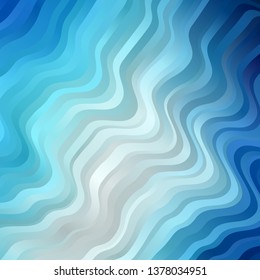 Dark BLUE vector layout with wry lines. Bright sample with colorful bent lines, shapes. Pattern for websites, landing pages.