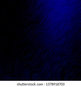 Dark BLUE vector layout with wry lines. Colorful illustration, which consists of curves. Pattern for websites, landing pages.