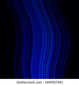 Dark BLUE vector layout with wry lines. Colorful abstract illustration with gradient curves. Template for your UI design.