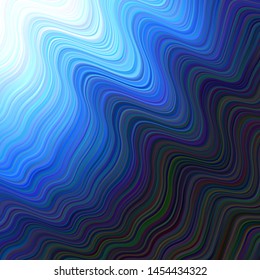 Dark BLUE vector layout with wry lines. A shining illustration, which consists of curved lines. New composition for your brand book.
