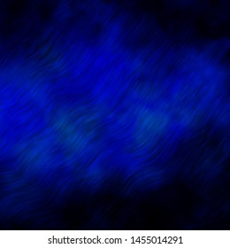 Dark BLUE vector layout with wry lines. Illustration in halftone style with gradient curves. Pattern for commercials, ads.